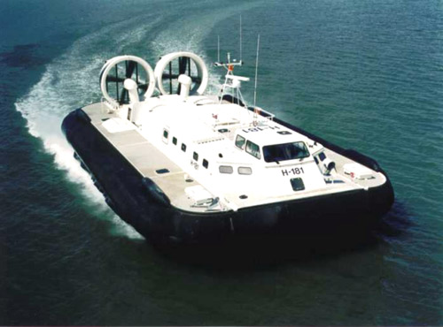 Cross channel ferry hovercraft.