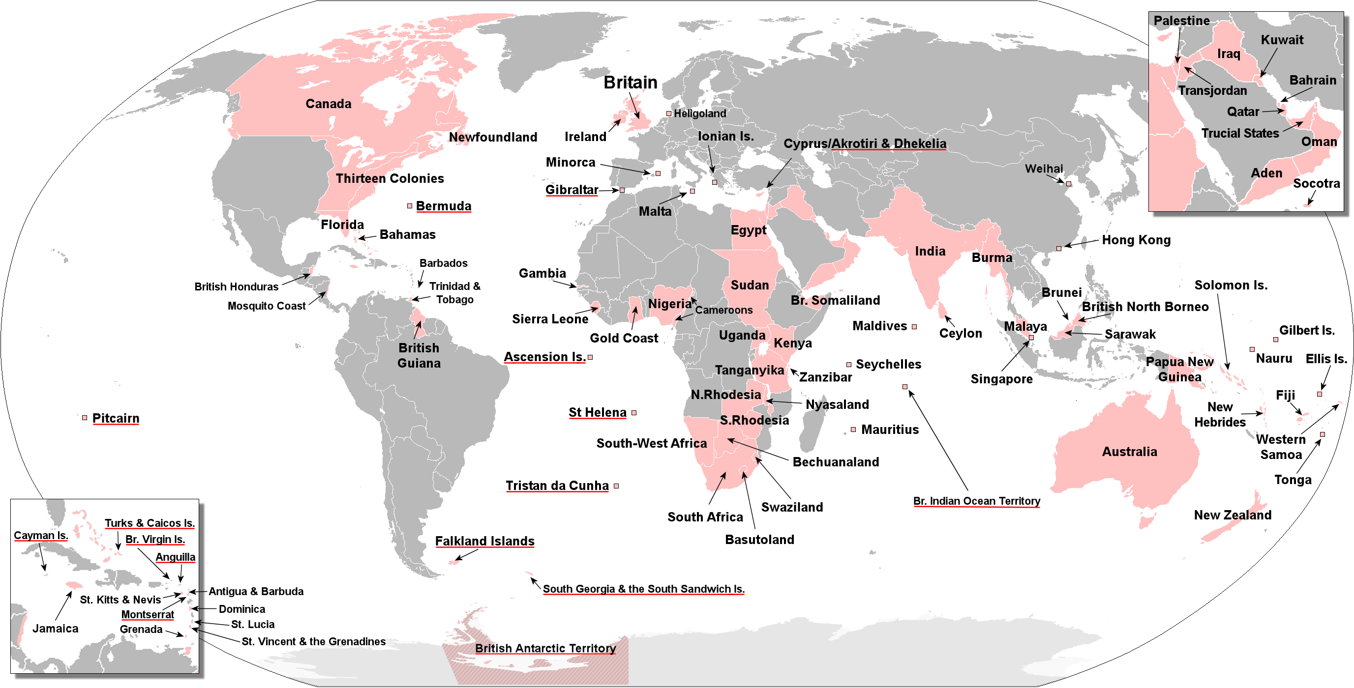 Map of all colonies of the Empire