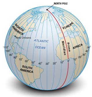 Greenwich Prime Meridian Map 90C