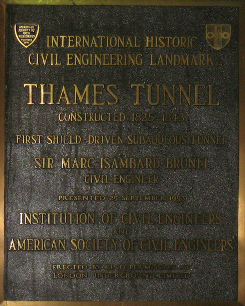 Thames Tunnel Plaque