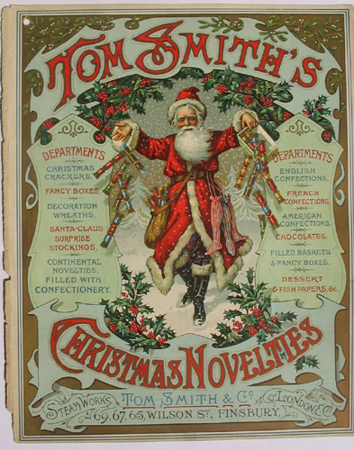 Tom Smith Cracker cover from 1906.\nSanta before Coca-Cola invented him!